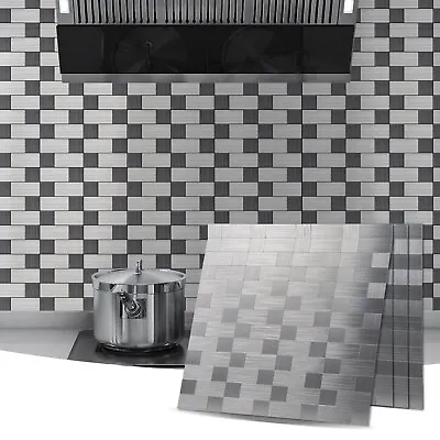 Art3d 10-Pack Peel And Stick Metal Backsplash Tile Bath Kitchen Mosaics Wall • $39.99