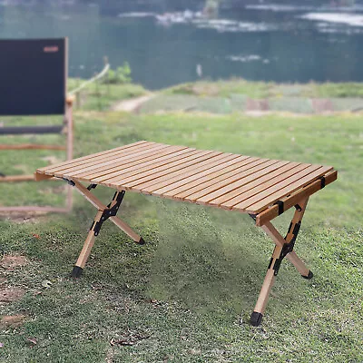 Wooden Camping Table Outdoor Folding Picnic Desk 140kg Max Load Portable TOP • $63