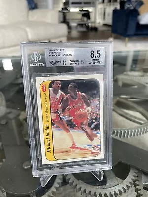 1986 Fleer Sticker Michael Jordan Rookie #8 Bgs 8.5 Nm-mt+ • $1850