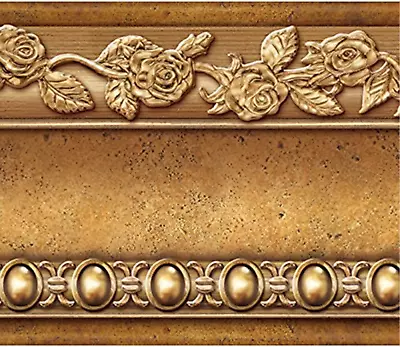 Flower Molding Peel And Stick Wall Border Easy To Apply (Gold Brown) • $19.87