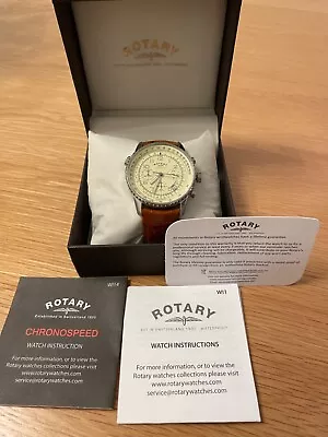 £41 • Buy Rotary Chronospeed Cream Men's Watch - GS03447-08