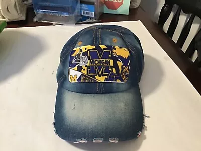 Michigan Wolverines Weathered Denim Truckers Hat • $18