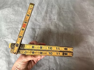 VINTAGE Wooden Folding Rulers Lot Of 2 VINTAGE Lufkin Wood Carpenters Rulers • $11.95