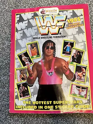 Wwf Merlin Sticker Album 1993 Wwe Wrestling Pink Bret Hart Incomplete 334/408 • £14