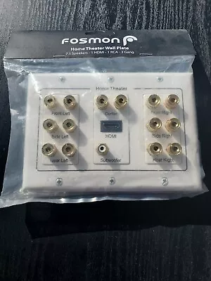 $22.99 • Buy 7.1 Surround Home Theater Speaker Wall Plate Banana Binding Post HDMI Port 3Gang