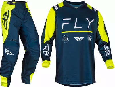 FLY Racing 2024 F-16 Offroad Motocross Jersey Pant Combo Navy/Hi-Vis/White • $119.90