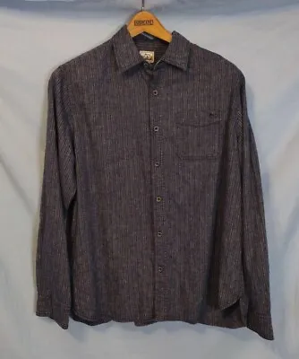Woolrich Mens Blue Grey Long Sleeve Button Up Hemp Organic Cotton Shirt Size XL  • $16.98