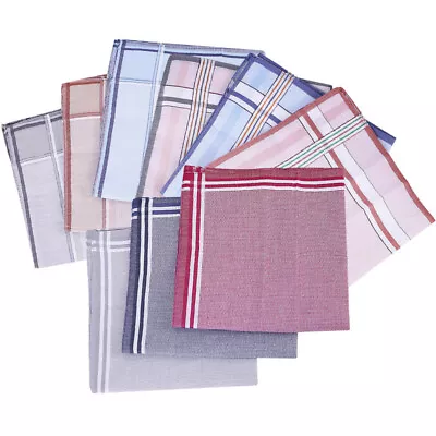  12 Pcs Men Handkerchief For Square Scarf Women Handkerchiefs Mens Silk Miss Man • £14.88