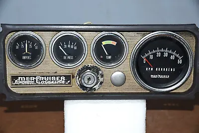 Vintage Mercruiser Gauge Cluster And Tach Oil Amp Tmp. Boat/Rat Rod Dash Panel • $90