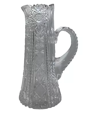 Large Vintage Cut Glass Pitcher American • $29.95