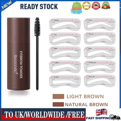 £4.80 • Buy Eyebrow Stamp Powder Stencils Kit Waterproof Hair Line Lasting Contour Makeup