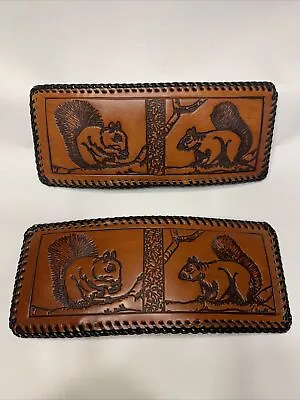 Wallet Bifold Hand Tooled Genuine Leather New Old Stock USA Made Squirrels • $49.96