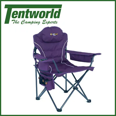 Oztrail Modena Cooler Folding Arm Chair Outdoor Camping Picnic Fishing Purple • $69.90