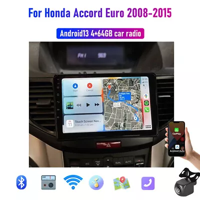 9  Wireless Carplay Android Auto Sat Nav Head Unit For Honda Accord Euro 2008-15 • $281.59