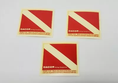 (3) Late 60s-Early 70s Dacor Scuba Diving Equipment Window Decals - Primo Shape! • $19.97