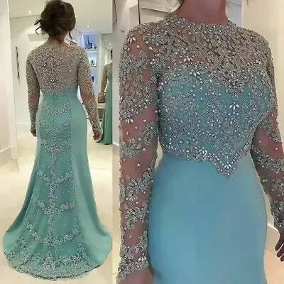 Sequins Mother Of The Bride Dresses Long Sleeves Evening Prom Gowns Plus Size • $91