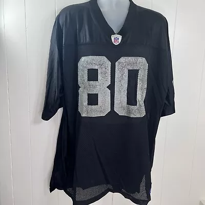 VINTAGE Oakland Raiders Men Jersey 2XL Black Reebok Logo Jerry Rice 80 • $29.99