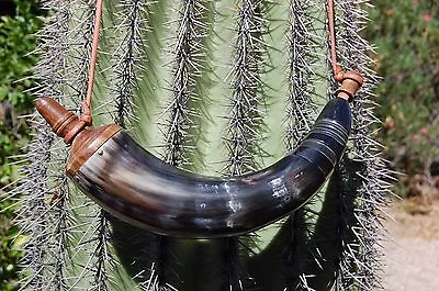 New Large Genuine Buffalo Powder Horn Mountain Man Reenactment Rendezvous Sealed • $16.95