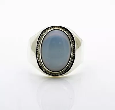Men's Sterling Silver Fire Moonstone Ring • $110