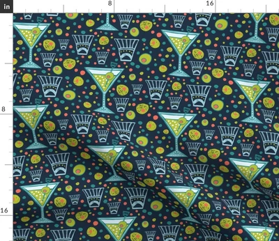 $12 • Buy Olives Martini Beverage Cocktail Party Booze Spoonflower Fabric By The Yard