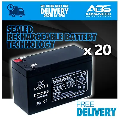 20 X NP7-12 12v 7Ah Equiv Battery Rechargeable Battery (DC 12v 9ah) 20 Batteries • £239.95
