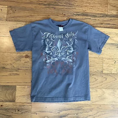 Y2K 2008 Miami Ink Lions Wings Faded Black T Shirt Large • $30