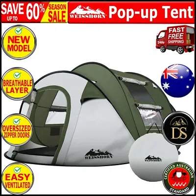 Weisshorn Instant Up Camping Tent 4-5 Person Pop Up Tents Family Hiking Dome New • $94.77