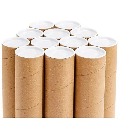 £8.59 • Buy Postal Cardboard Tubes A0/A1/A2/A3 49.5mm +75.5mm White Plastic End Caps