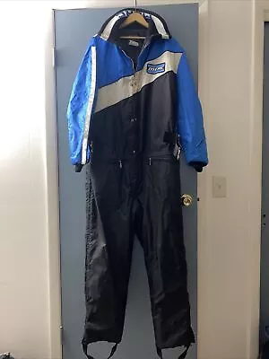 Vtg 60s 70s Mercury MERC Snowmobile Jacket Suit L Racing Blue RARE Trail Twister • $300