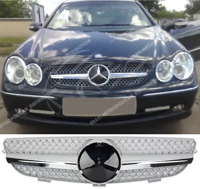 Mercedes CLK C209 W209 A209 AMG Grille Indium Silver Single-fin Coupe CLK63 200 • $155.64