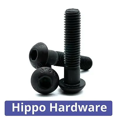 M3 M4 M5 Button Head Screws Black High Tensile 10.9 Hex Allen Socket Bolts • £5.51