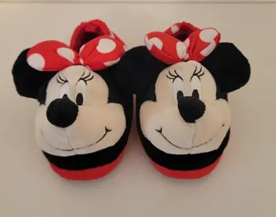 Minnie Mouse Toddler Girls Slippers Size 5/6 Red & Black NWT • $9