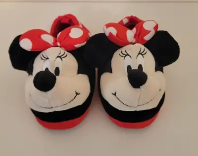 Minnie Mouse Toddler Girls Slippers Size 7/8 Red & Black NWT • $9