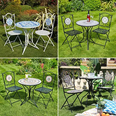 Bistro Set Mosaic Patio Outdoor Garden Furniture Table And Chairs • £139.99