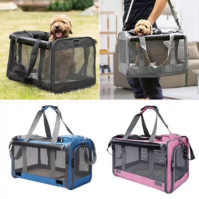 Folding Pet Bag Carrier Car Seat Dog Cats Safety Travel Shoulder Portable Crates • £16.95