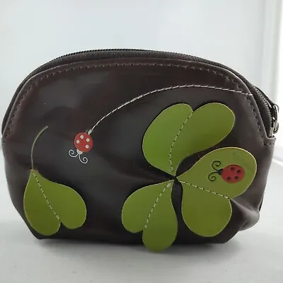 Espe Coin Purse Wallet Brown Ladybug Green Leaves 5x3.5 Inch Good Condition A6 • $14.70