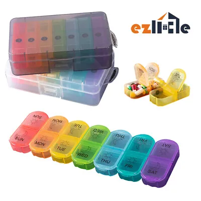 Week Medicine Tablet Case Dispenser 7 Day Container Pill Box Organizer Storage • $13.85