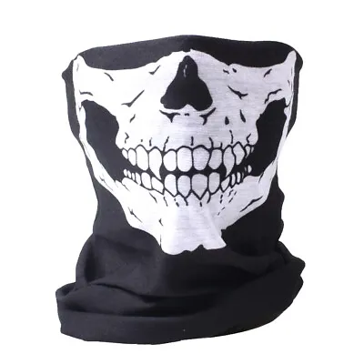 Snood Halloween Skeleton Ghost Skull Face Mask Biker Fancy Dress Costume Ski  • £2.99