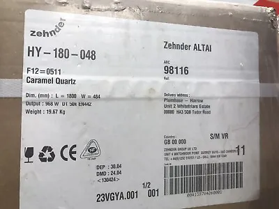 £299 • Buy Zehnder Altai Vertical Deaigner Radiator HY-180-048 Brand New In The Box