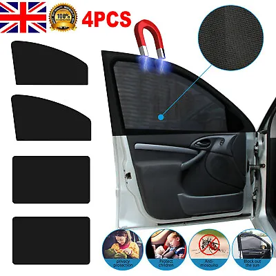 4Pcs Magnetic Car Curtains Car Sun Shade UV Protection Car Window Sunshade Cover • £13.58