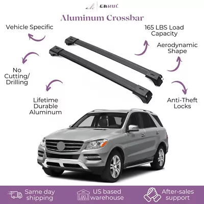 ERKUL Roof Rack Cross Bar Mercedes ML-Class W166 2012-19 Fits Raised Rails Black • $114.90