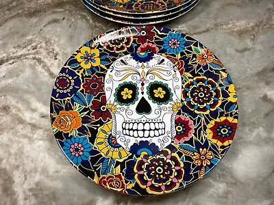 Williams Sonoma Dinner Plates Dia De Los Muertos. Day Of The Dead. Set Of 4. New • $69.99