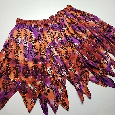 Vintage Shaggy Asymmetrical Tribal Fish Print Skirt What's In Store Mini Skirt • $32.99