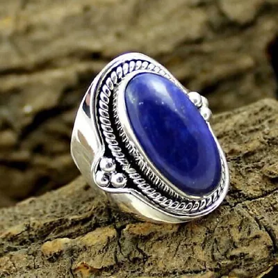 Natural Lapis Lazuli Gemstone 925 Sterling Silver Handmade Ring In All Size S65 • $13.01