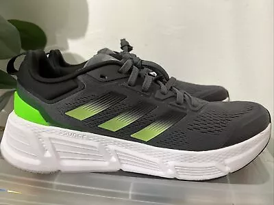 Adidas Questar Men’s Running Sneakers GY2262 Dark Gray/Solar Green Sz 11.5 • $32.99