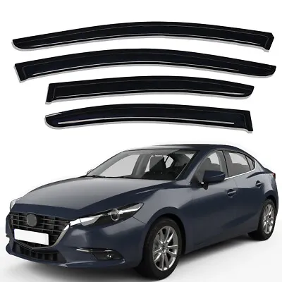 Window Visors Sun Rain Guards Vent Shade Fits 2014-2018 Mazda 3 Sedan/Hatchback  • $41.96