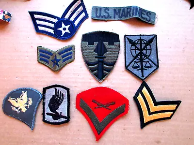 Lot Of 9 Assorted Vintage USA Military Patches • $2