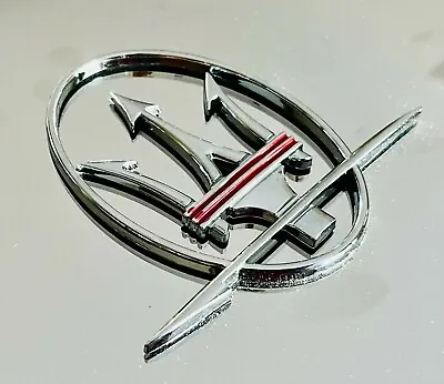 Maserati Mirror Chrome Fender Emblem  Badge Decal GHIBLI GRANTURISMO QUATTROPOR • $12.99