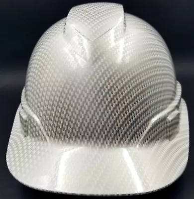 $39.99 • Buy  Hard Hat Custom Hydro Dipped , OSHA Approved WHITE METALLIC CARBON FIBER 