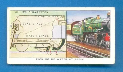 RAILWAY EQUIPMENT.No.28.PICKING UP WATER AT SPEED.WILLS CIGARETTE CARD 1938 • £1.50